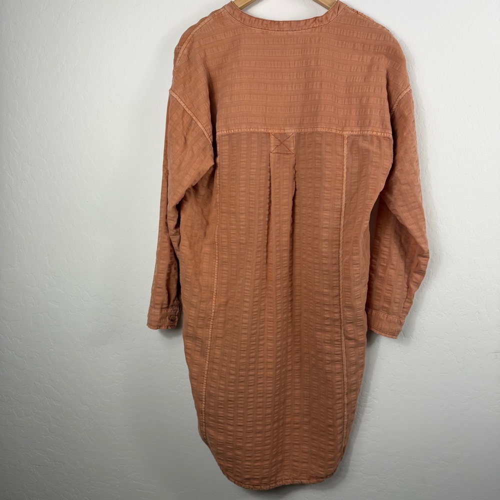 Pilcro and‎ the Letterpress Textured Henley Tunic Top Terracotta Orange Small - Picture 7 of 8